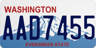 WA license plate AAD7455
