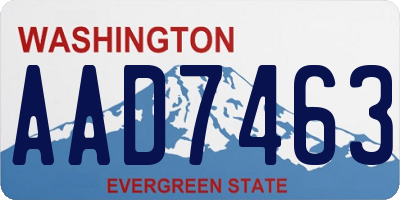 WA license plate AAD7463