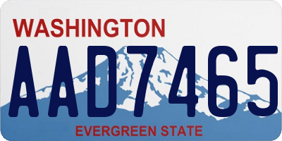 WA license plate AAD7465