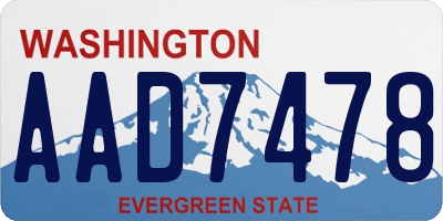 WA license plate AAD7478