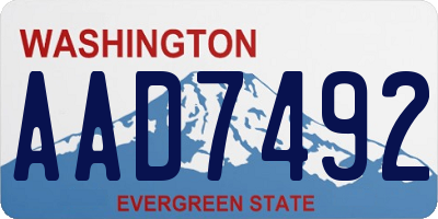 WA license plate AAD7492