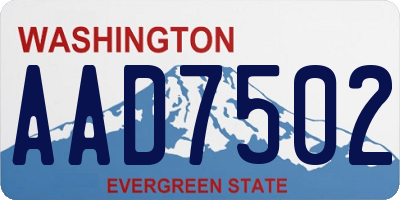 WA license plate AAD7502