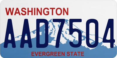 WA license plate AAD7504