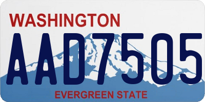 WA license plate AAD7505