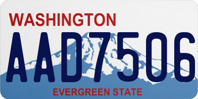 WA license plate AAD7506