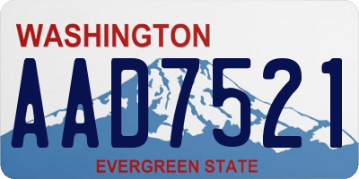 WA license plate AAD7521