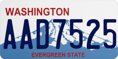 WA license plate AAD7525