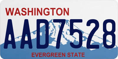 WA license plate AAD7528