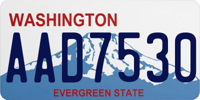 WA license plate AAD7530