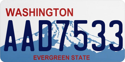WA license plate AAD7533