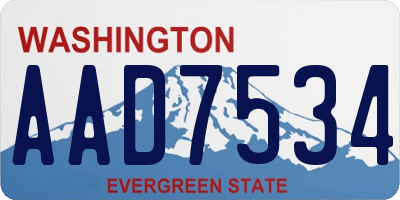 WA license plate AAD7534