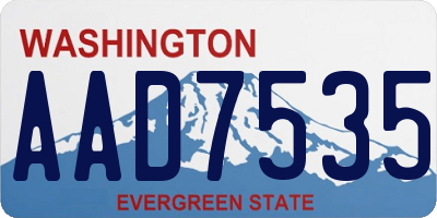 WA license plate AAD7535