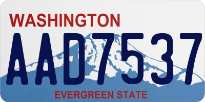 WA license plate AAD7537