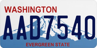WA license plate AAD7540