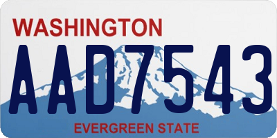 WA license plate AAD7543