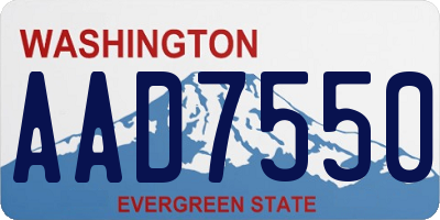 WA license plate AAD7550