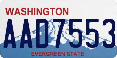 WA license plate AAD7553