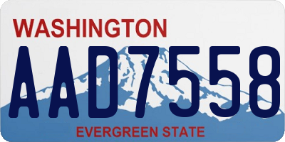 WA license plate AAD7558