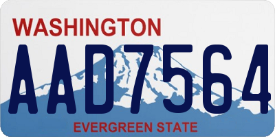 WA license plate AAD7564