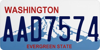 WA license plate AAD7574