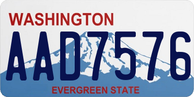 WA license plate AAD7576