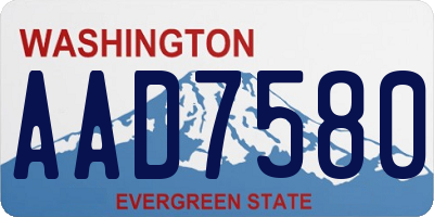WA license plate AAD7580