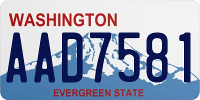 WA license plate AAD7581