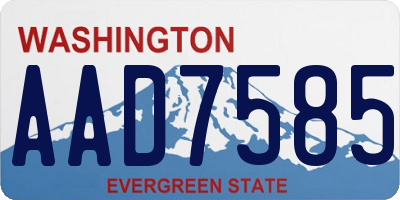 WA license plate AAD7585