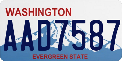 WA license plate AAD7587