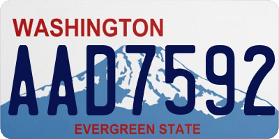 WA license plate AAD7592