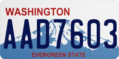 WA license plate AAD7603