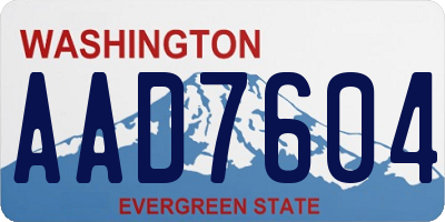WA license plate AAD7604