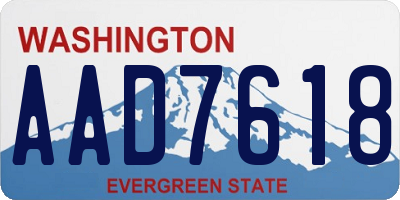 WA license plate AAD7618
