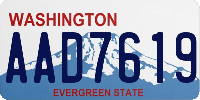 WA license plate AAD7619