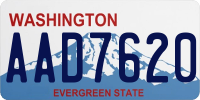 WA license plate AAD7620