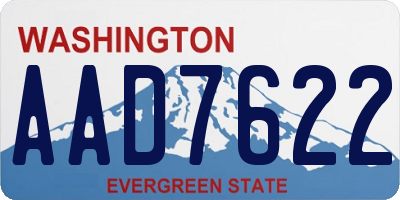 WA license plate AAD7622