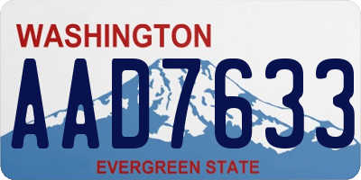 WA license plate AAD7633