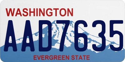 WA license plate AAD7635