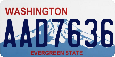 WA license plate AAD7636