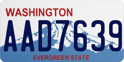 WA license plate AAD7639