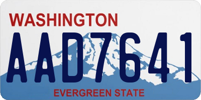 WA license plate AAD7641