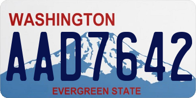 WA license plate AAD7642