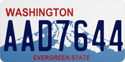 WA license plate AAD7644