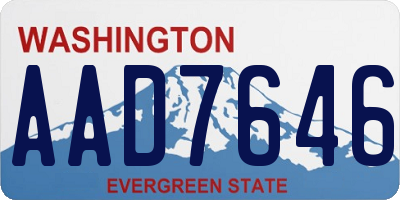 WA license plate AAD7646