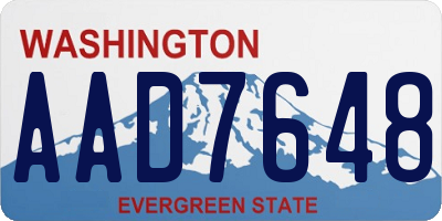 WA license plate AAD7648
