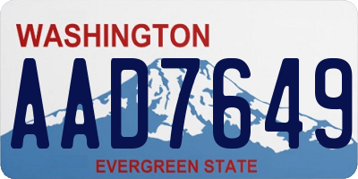 WA license plate AAD7649