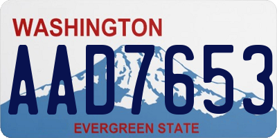 WA license plate AAD7653