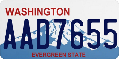 WA license plate AAD7655