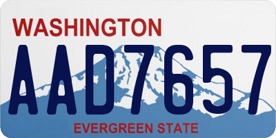 WA license plate AAD7657