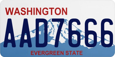 WA license plate AAD7666